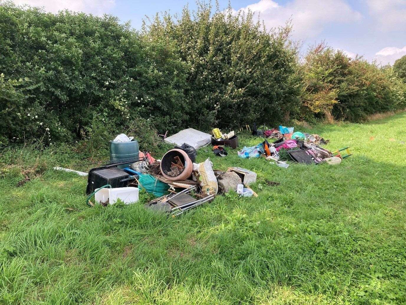 The fly-tipped rubbish at Frogham. Picture: Dover District Council