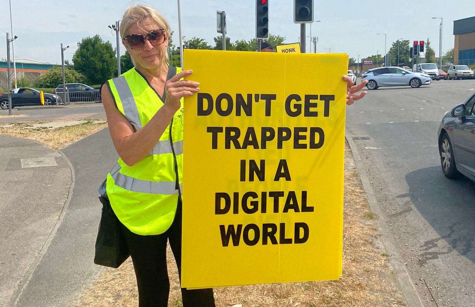 Members of A Stand in the Park joined the protest in Sittingbourne