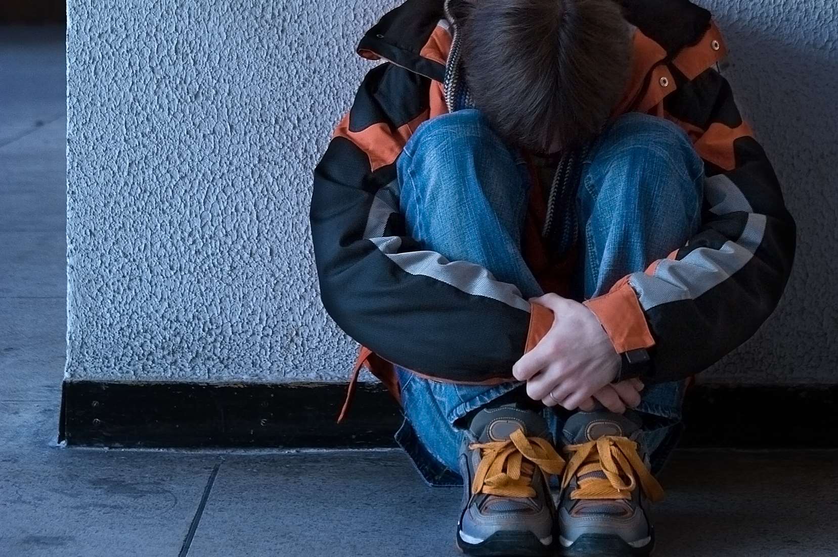 A homeless person on the street: Stock image