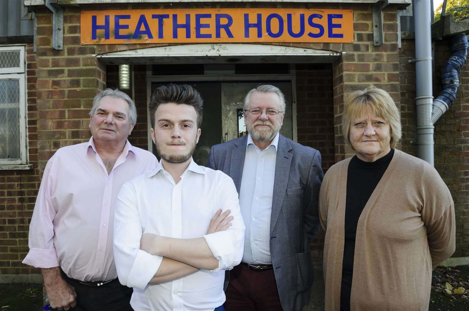 From left, John Barned, Matt Burton, Gary Cooke and Marion Ring outside Heather House