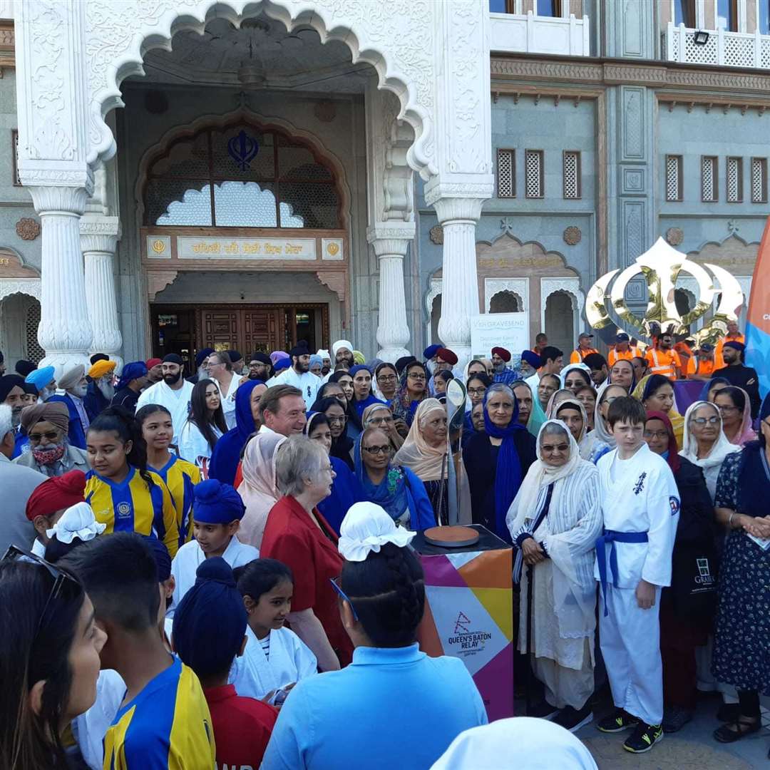 The arrival of the baton saw huge crowds gather to see it