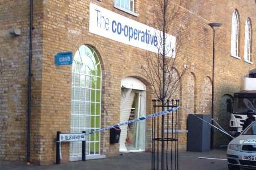 Police at the Co-Op store in Horton Kirby. Picture: Rosie Martin