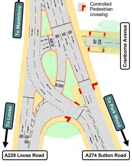 Plans for The Wheatsheaf junction in Maidstone