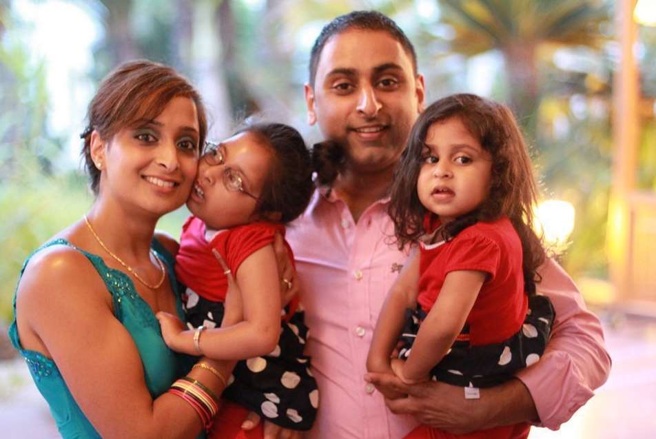 L/R: Mum Sab, Ria, dad Jas, Ria's sister Jaya