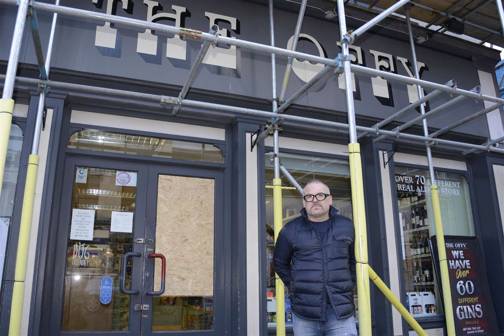 Ross Bell outside The Offy which was also targeted.Picture: Paul Amos