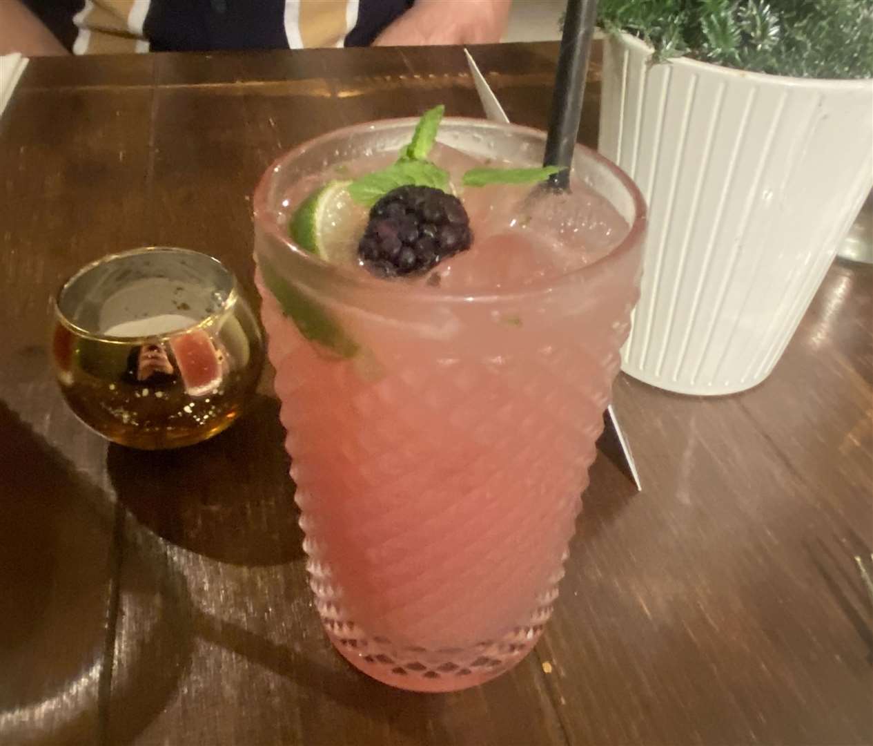 A blackcurrant mule mocktail