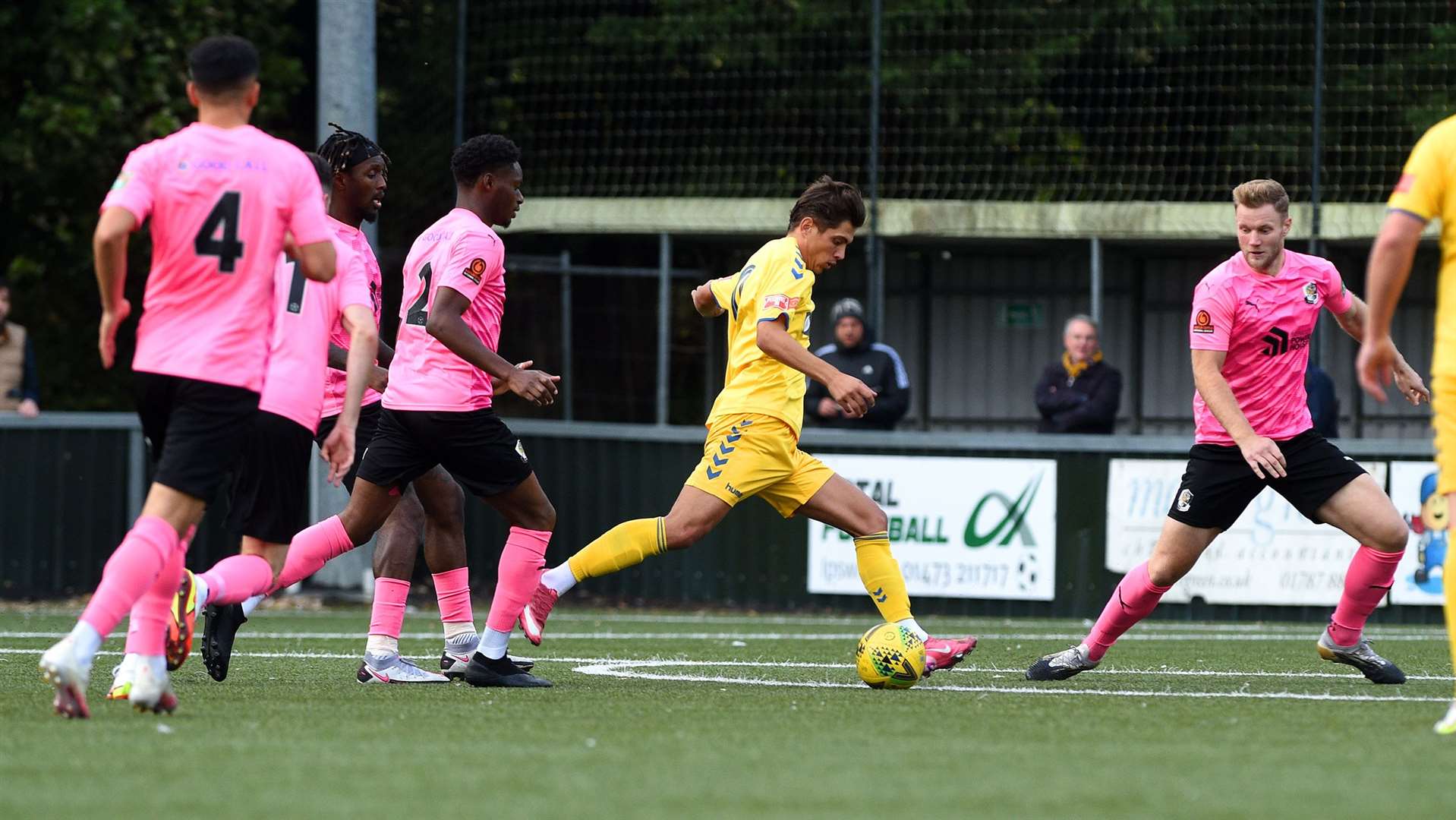 AFC Sudbury's Shane Temple puts them ahead against Dartford on Saturday. Picture: Mecha Morton (52339853)