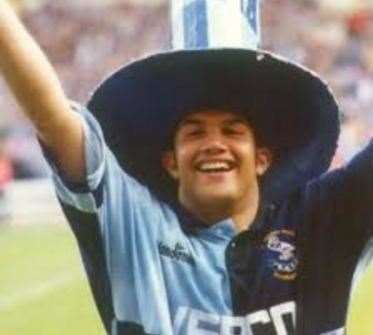 Hakan Hayrettin celebrates FA Trophy glory with Wycombe at Wembley