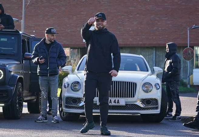 Daniel Dowling-Brooks celebrates after being released from HMP Swaleside on the Isle of Sheppey, Kent (Gareth Fuller/PA)