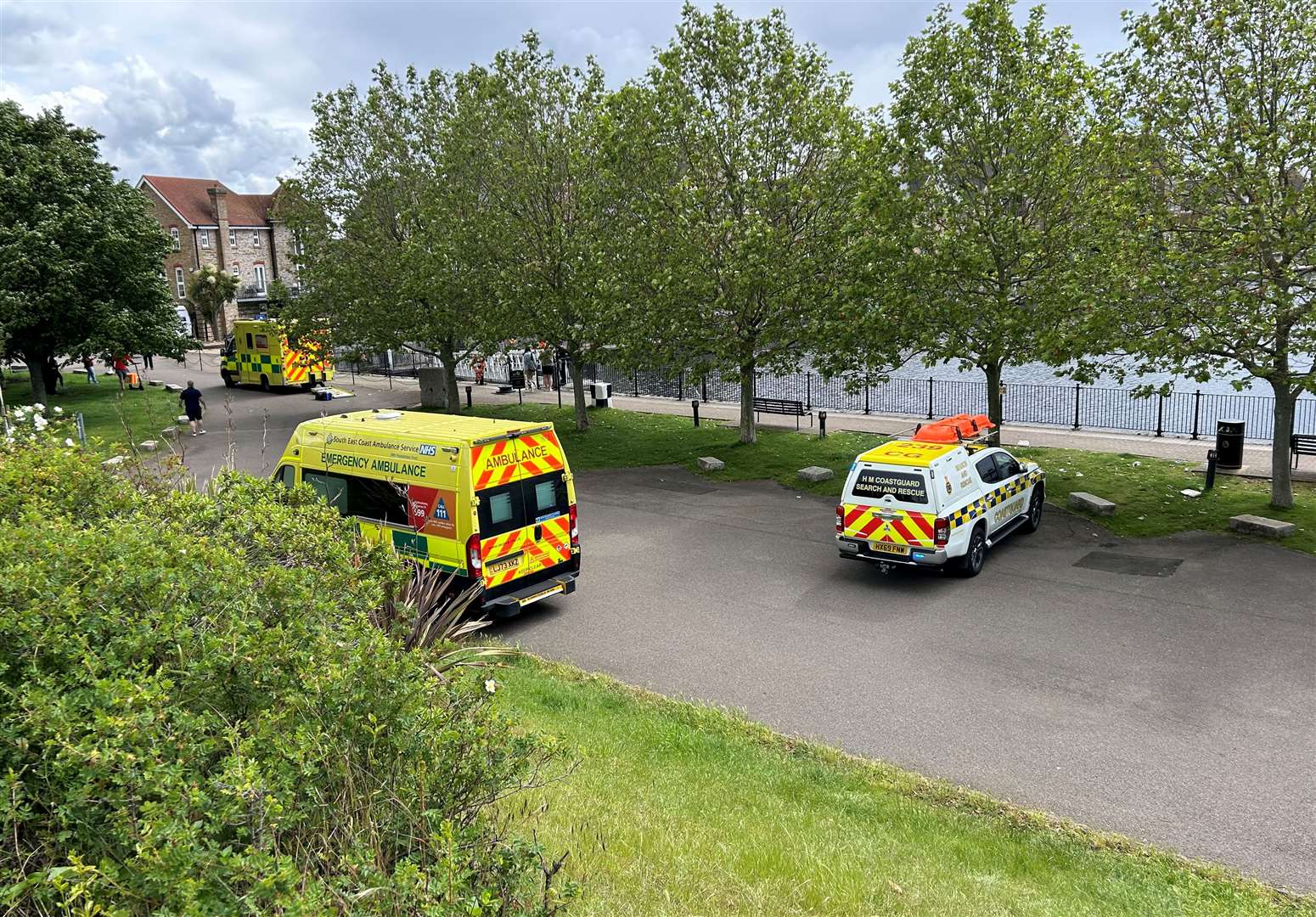 Emergency services on St Mary's Island in Chatham. Picture: Brad Harper/KMG