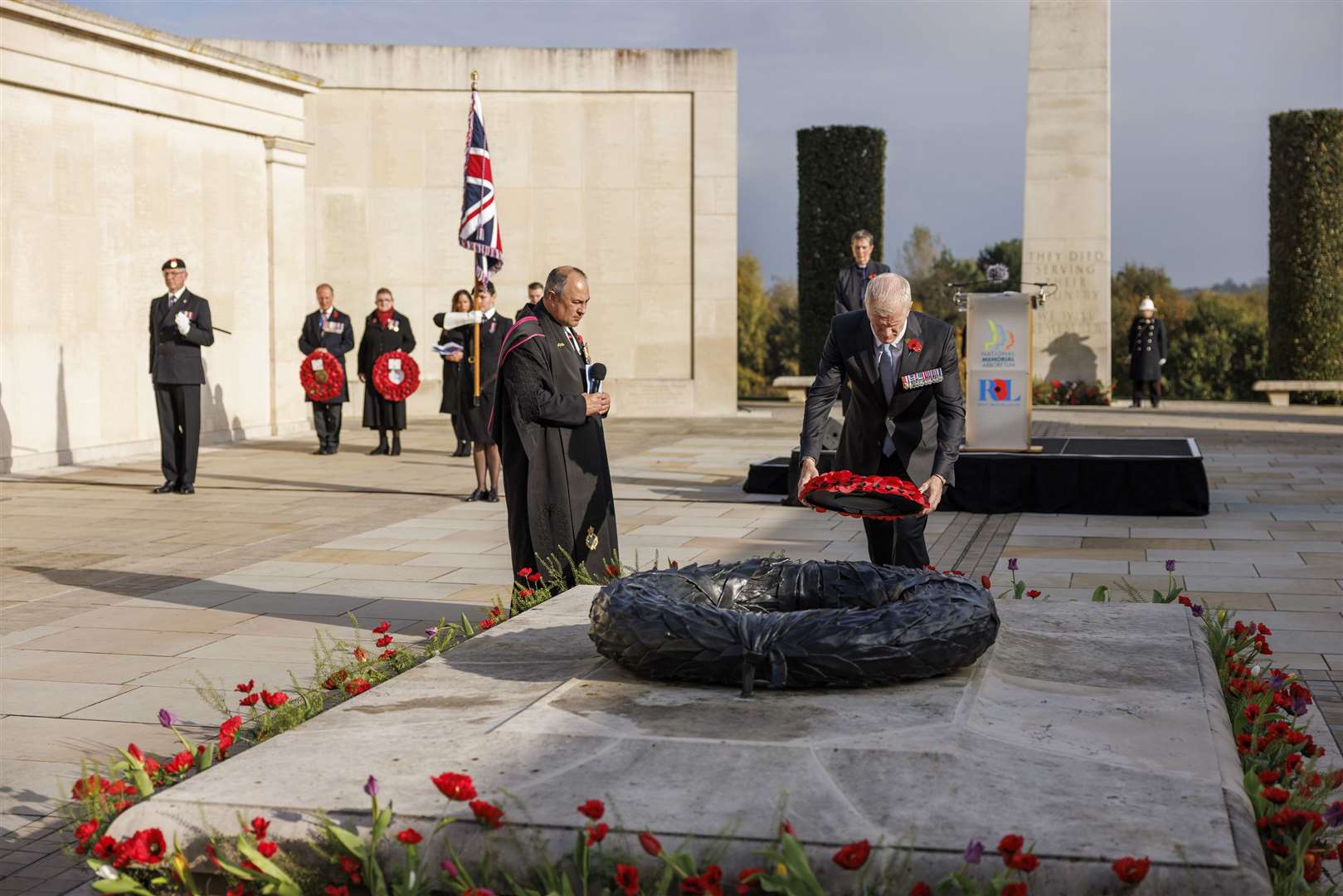 Defence Minister Al Carns, pictured laying a wreath, said the MoD in no way blamed the Welsh Guards (Petty Officer Joel Rouse/UK MOD Crown Copyright/PA)