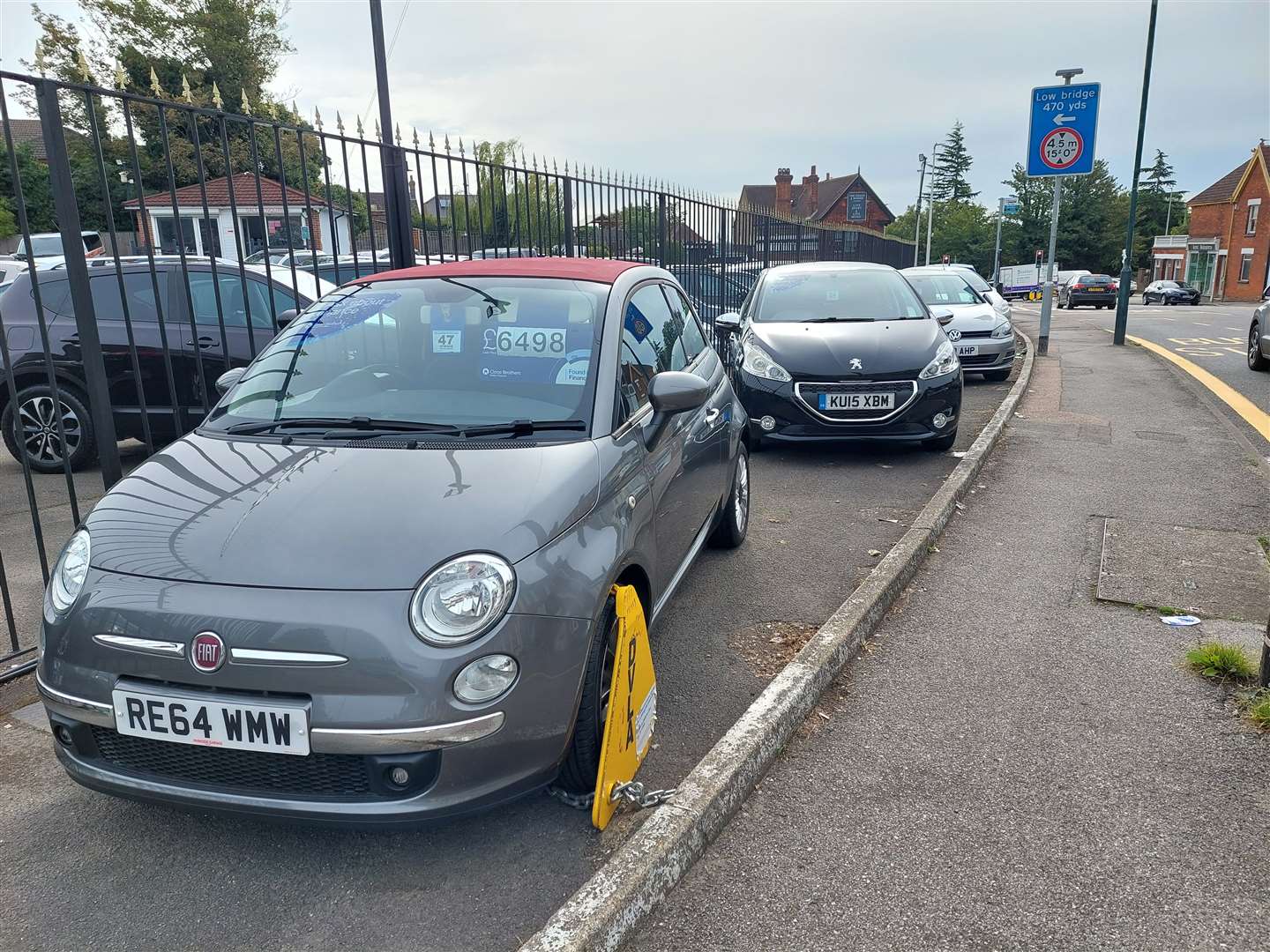 The Fiat 500 was one of five cars parked on the section of land. Picture: Max Mannouch