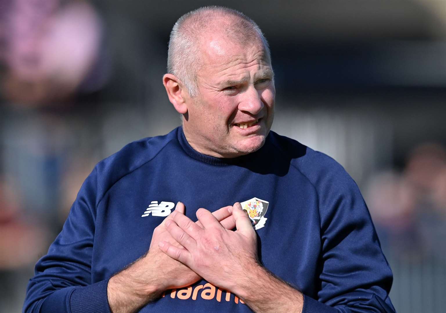 Dartford manager Alan Dowson - saw his 10 men go back top of National League South. Picture: Keith Gillard