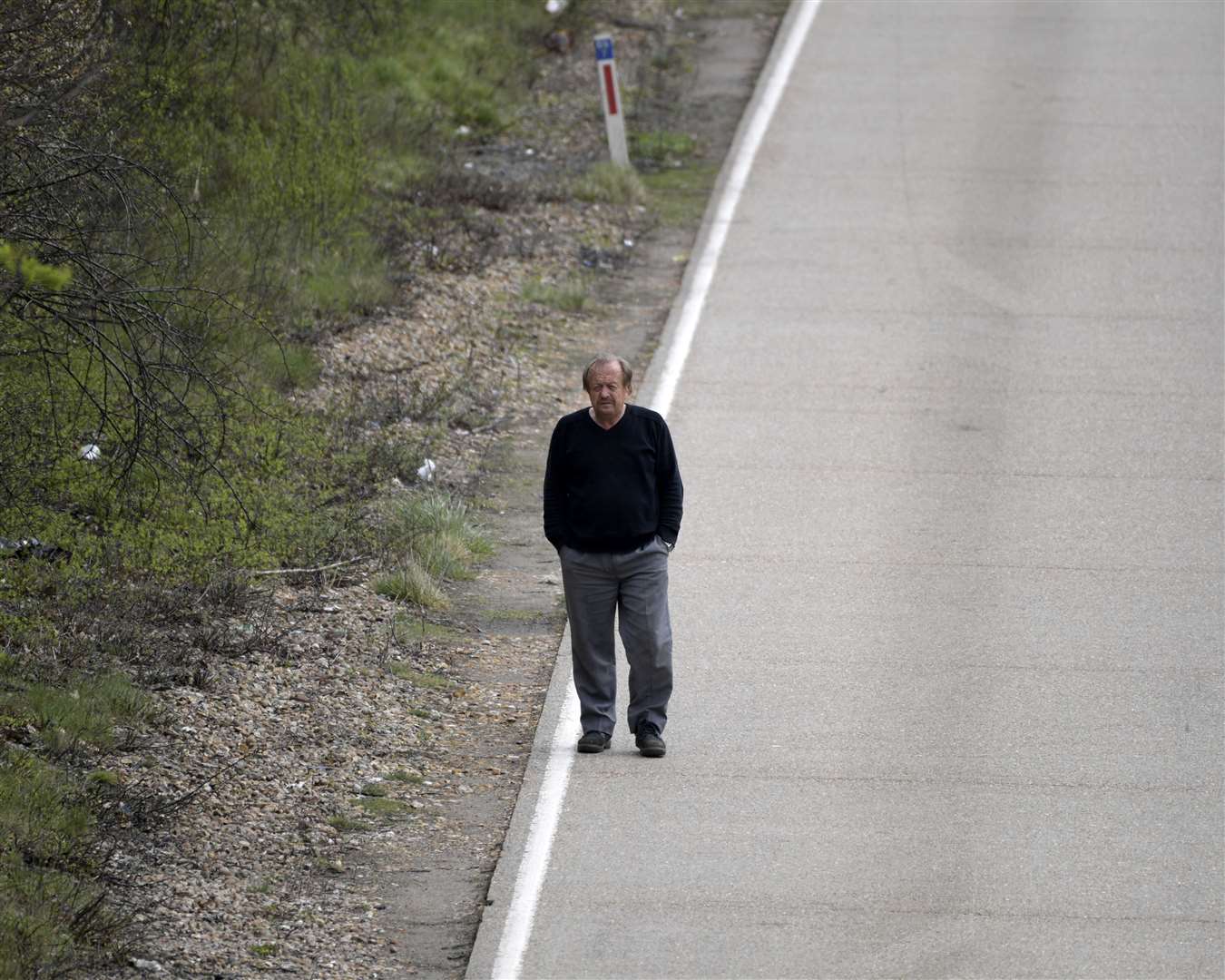 The loneliness of a long-distance lorry driver on the M20 at Harrietsham. Picture: Barry Goodwin