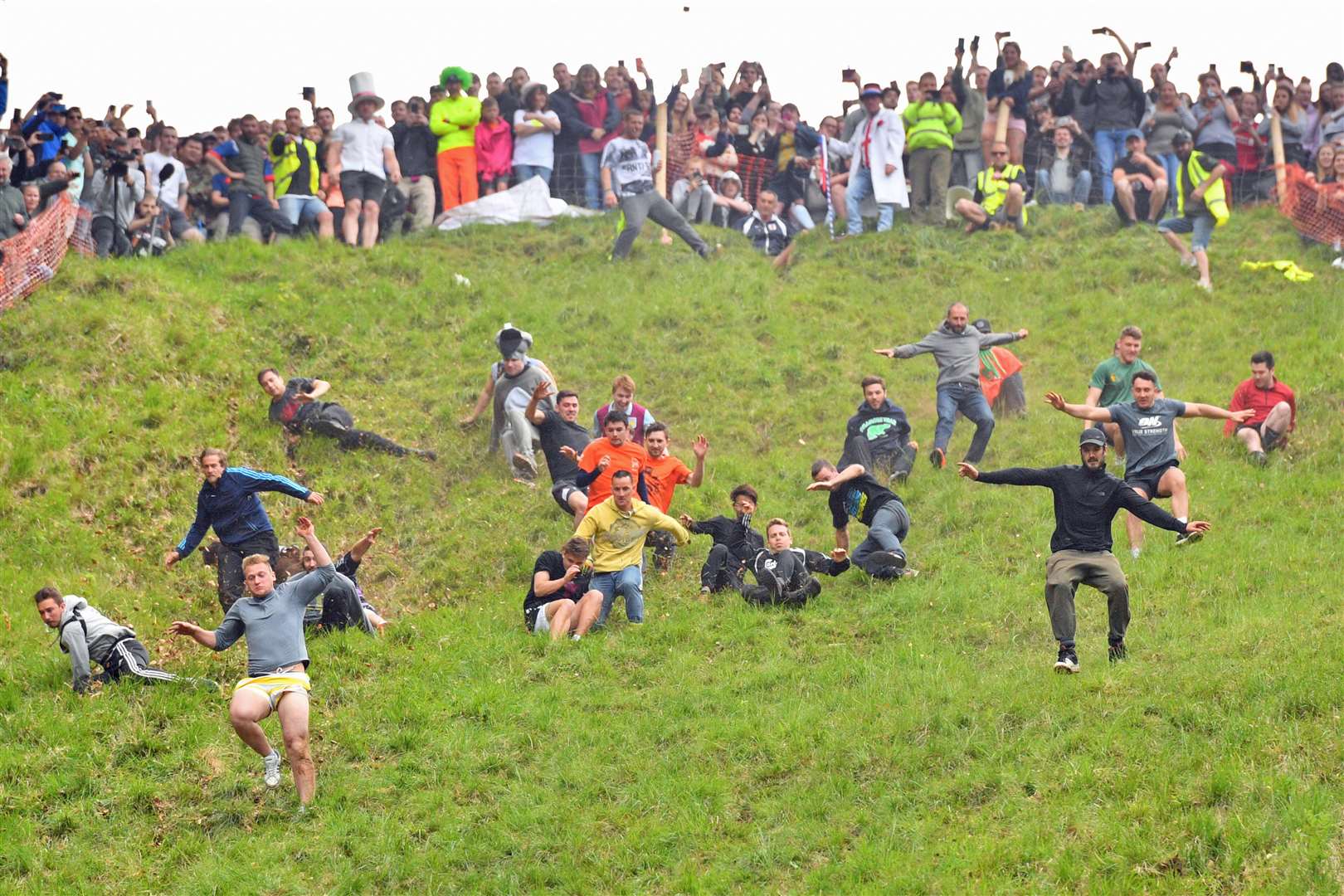 The annual cheese-rolling competition at Cooper’s Hill in Brockworth, Gloucestershire, has been cancelled (PA)