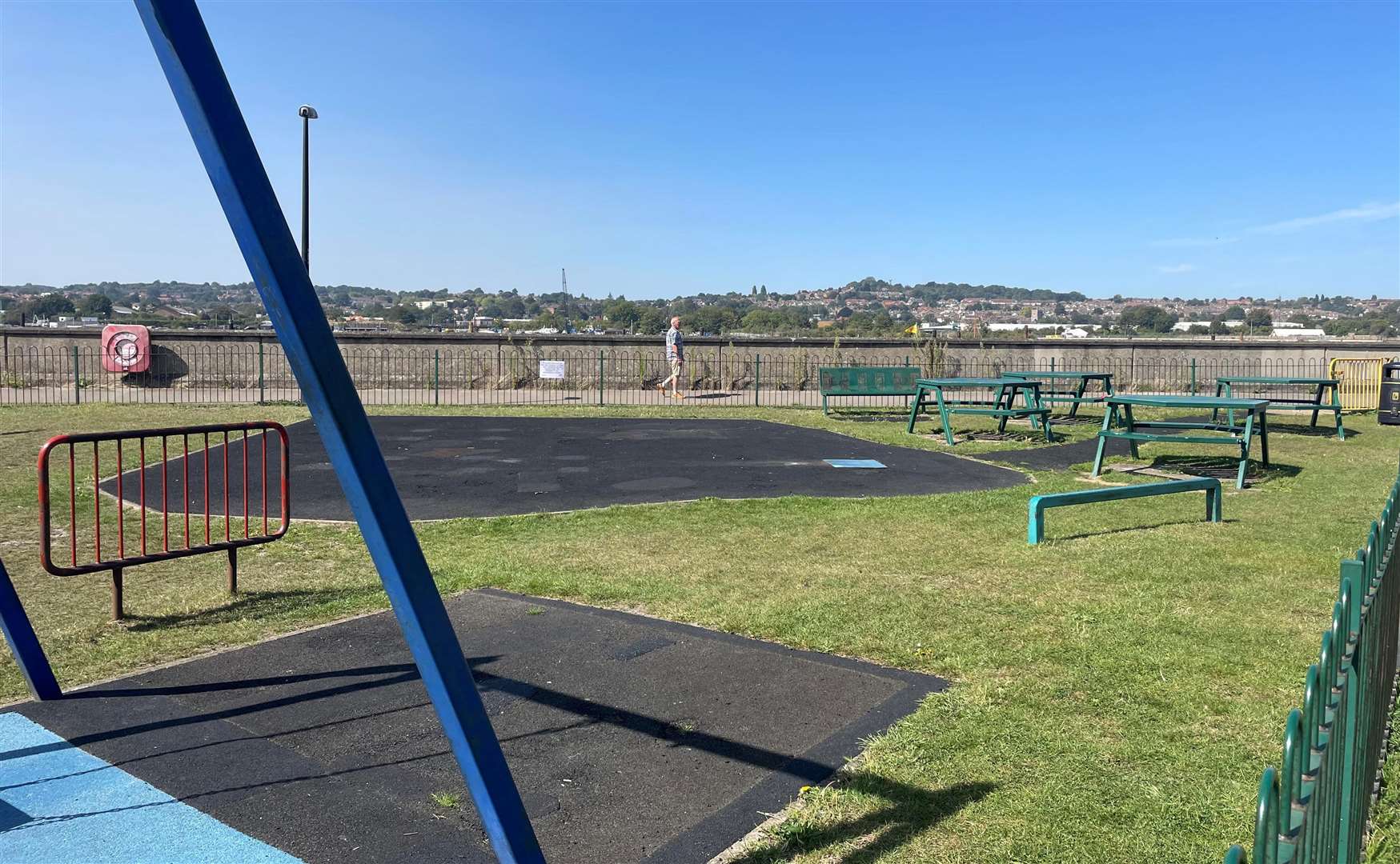 The play area at the Rochester riverside beauty spot