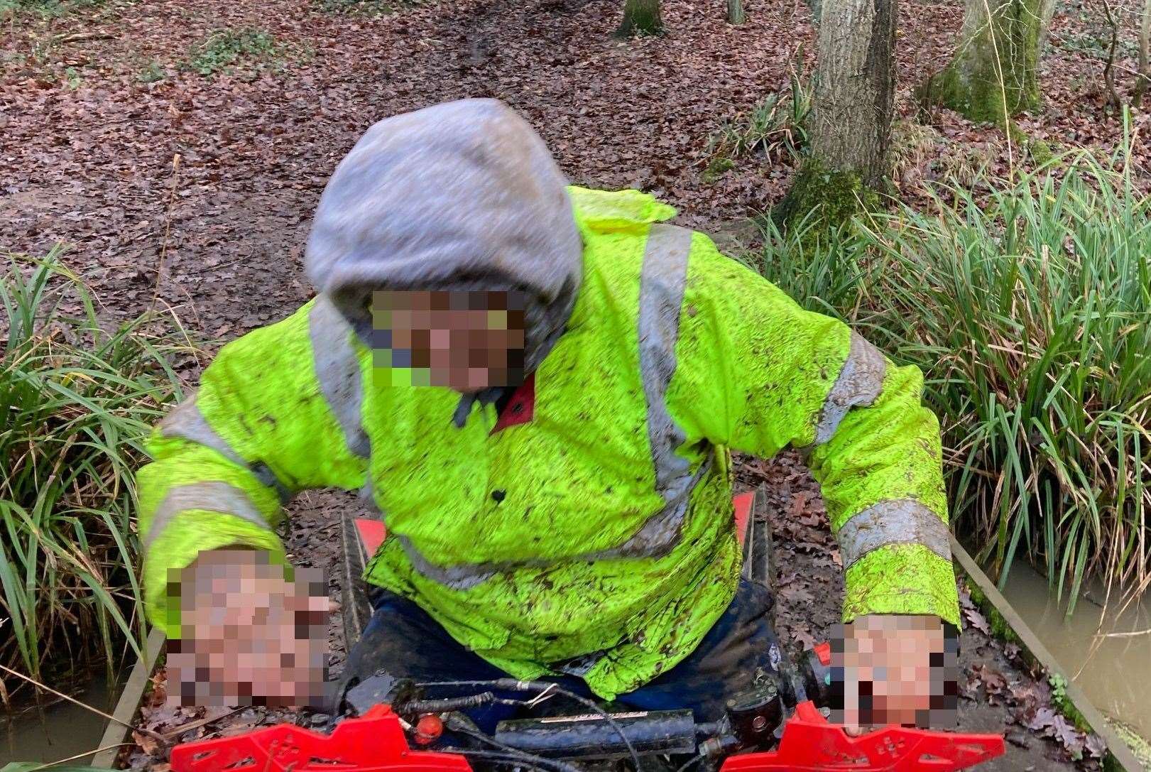 The man on the quad bike at Duncan Down in Whitstable. Picture: Ashley Clark