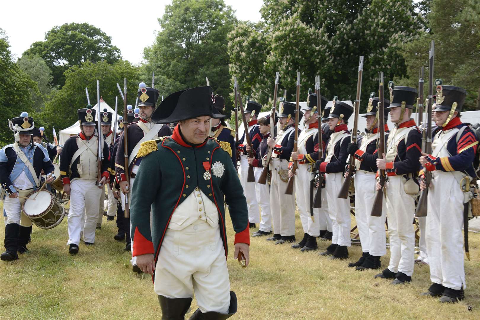 Rolvenden Hole Park Napoleonic Re Enactment.French Troops head into Battle Napoleon leads themPicture: Paul Amos FM4791185 (15749455)