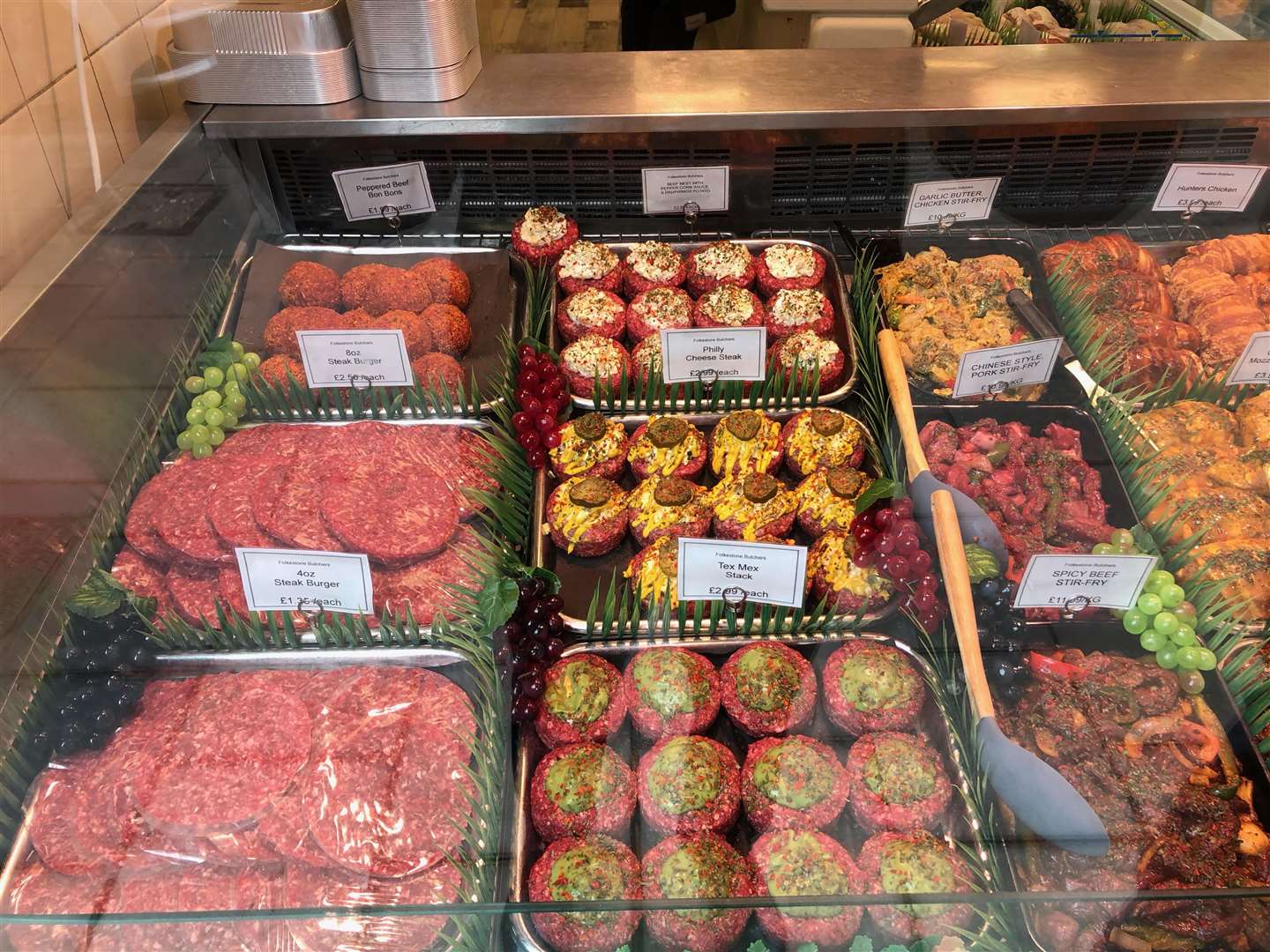 Some of the meat on display in Folkestone Butchers