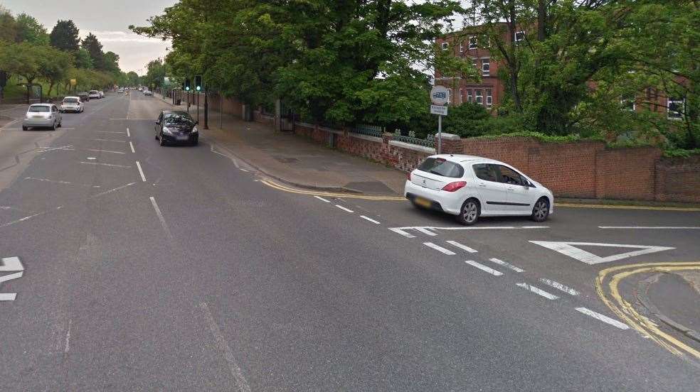 The crash happened at the junction for New Road, Rochester, and Gundulph Road, this morning. Picture: Google Maps (28936073)