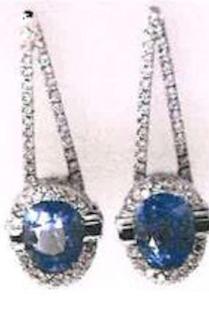 White gold sapphire and diamond earrings stolen from a home in Sevenoaks. Picture: Kent Police