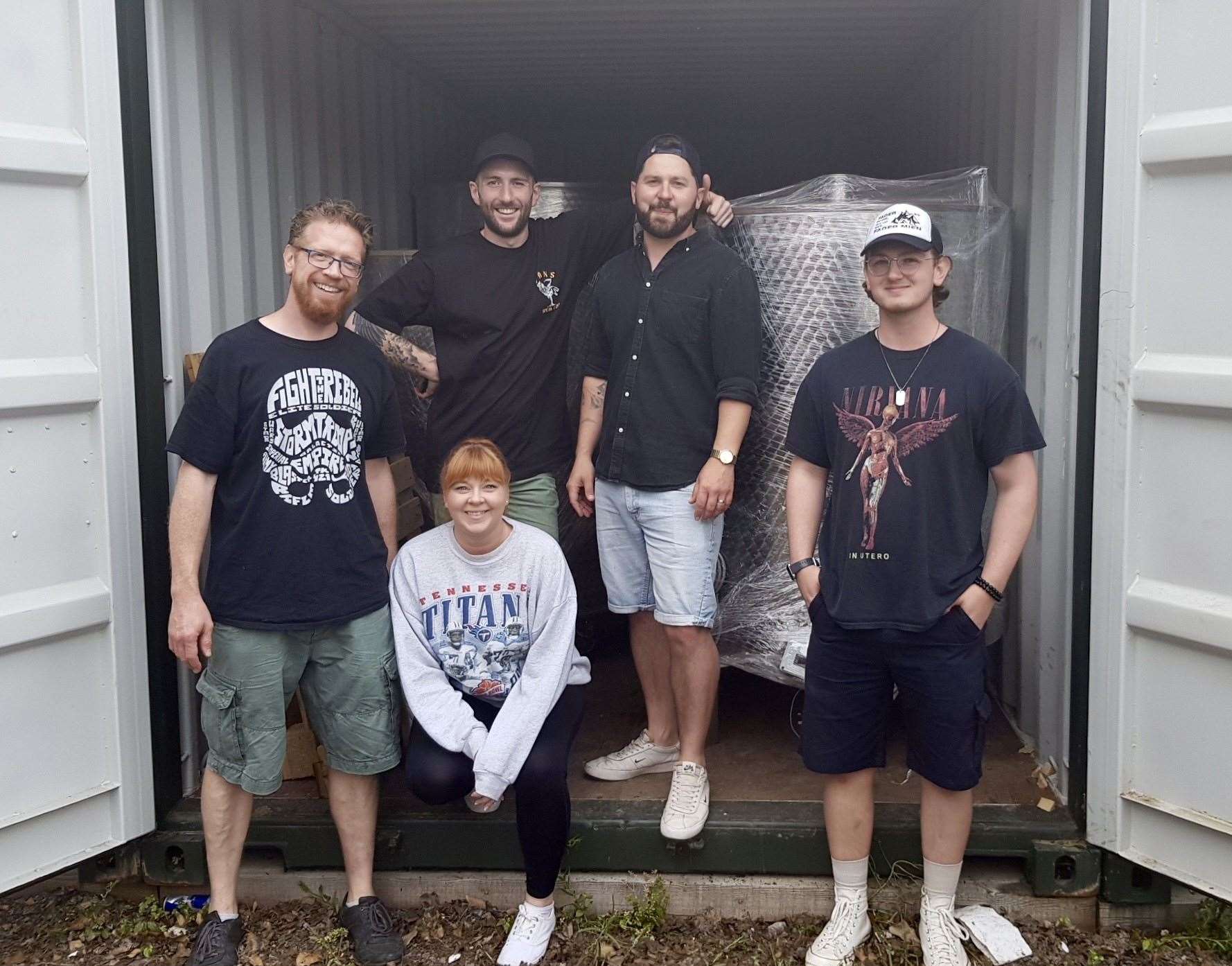 Toasting their new venture - (from left) Calvin,Danielle, Patrick, Tom and Sam