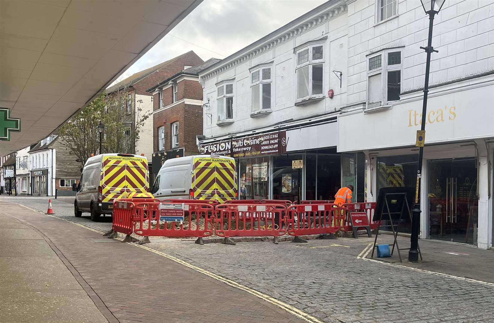 South East Water began work on a new connection in North Street, Ashford, on Monday