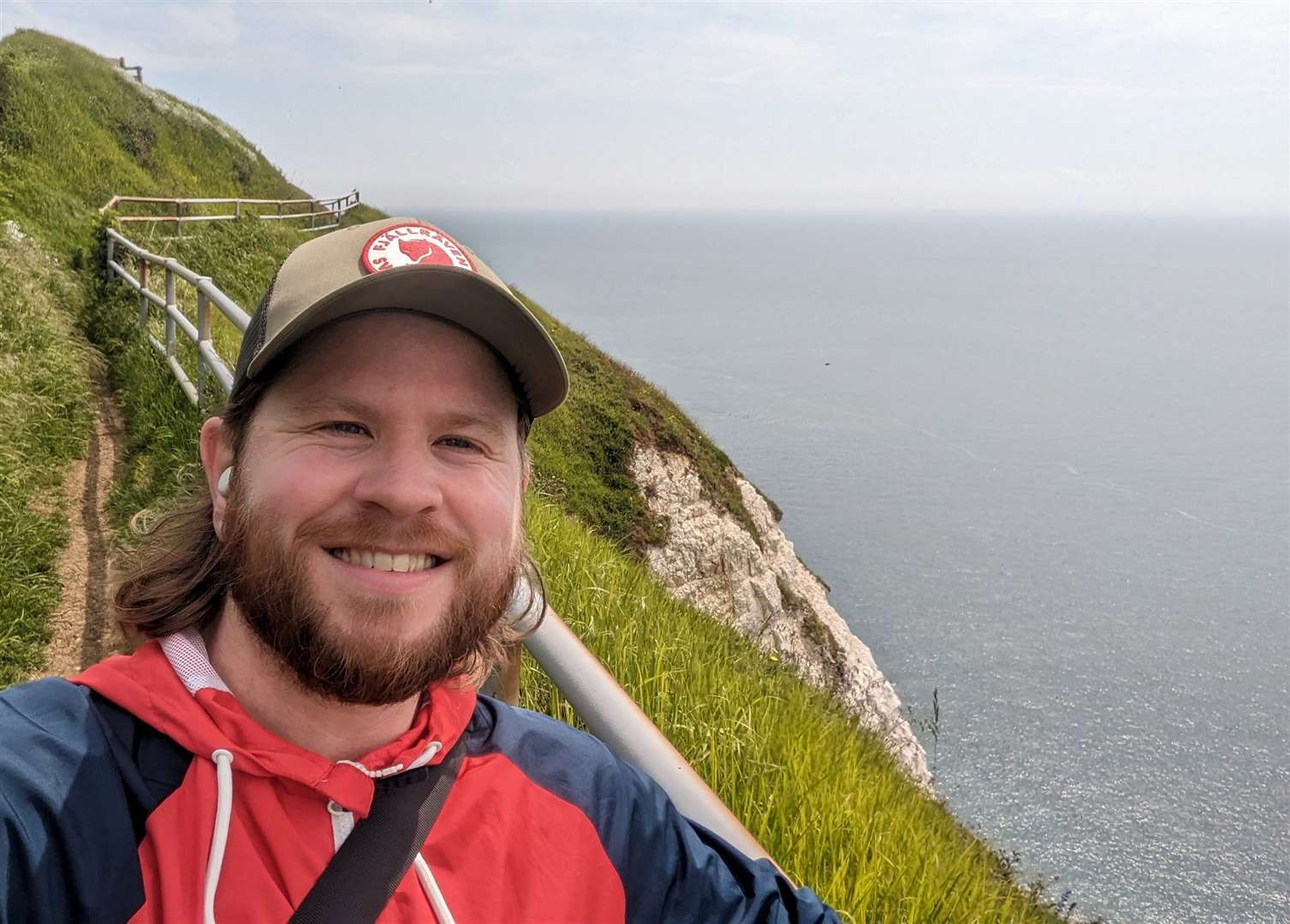 Rhys Griffiths on the clifftop between Folkestone and Dover