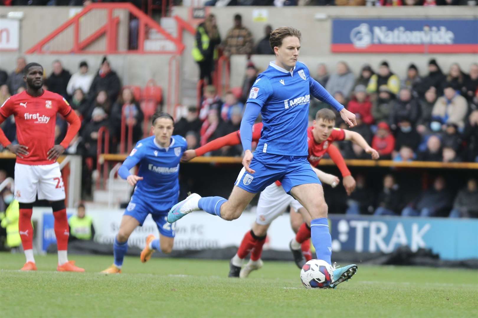 Will Wright slots in the penalty to put Gillingham 2-1 infront