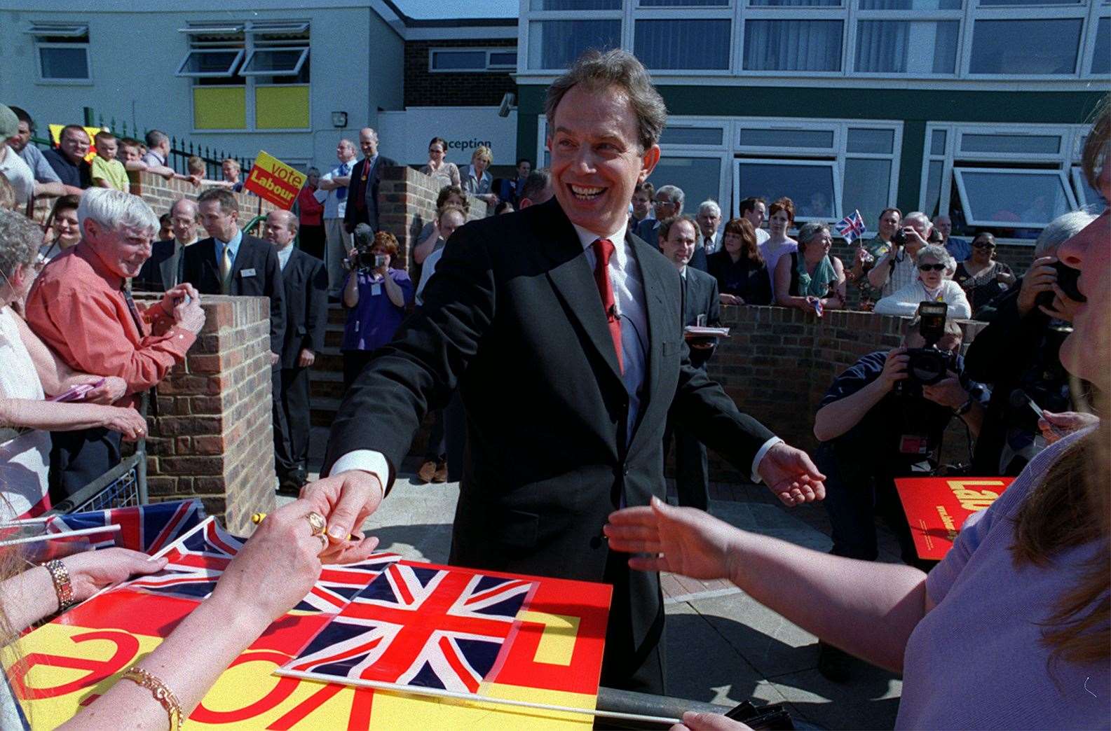 Tony and Cheri Blair in Medway - New Labour's remarkable rise came to define the decade, politically