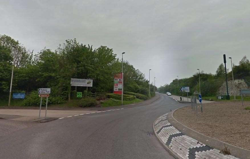 The pedestrian was hit by a car on Sundridge Hill, near Strood. The road was blocked between Roman Way and the M2 turn off for Strood. Picture: Google Streetview.