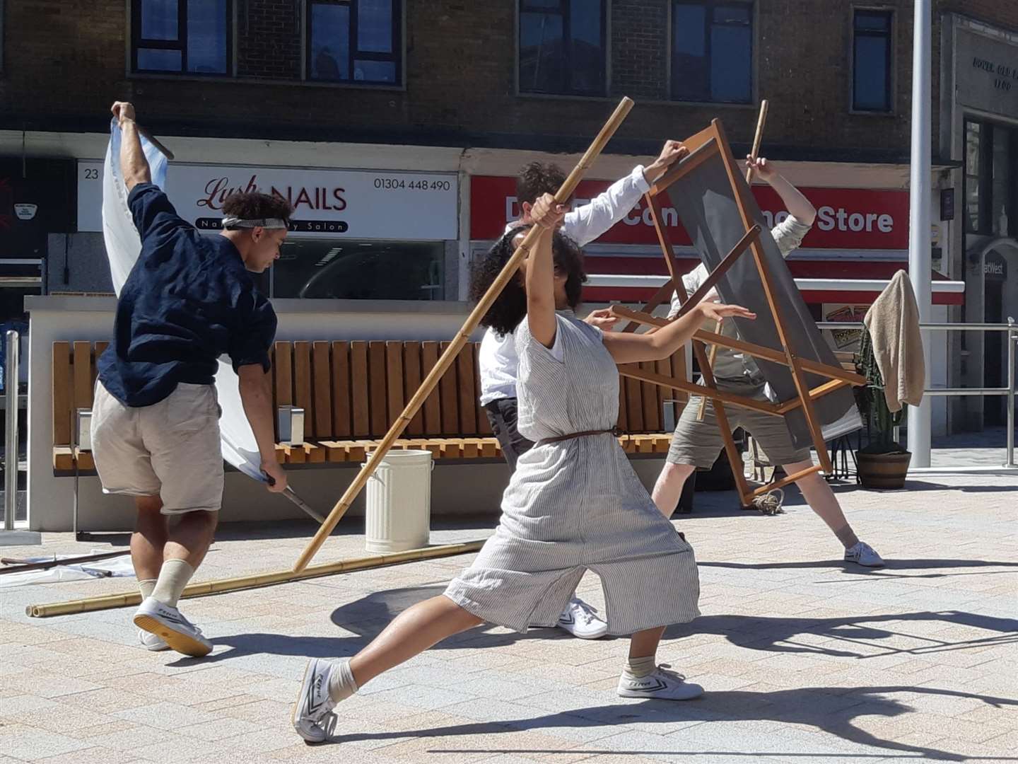 Dancers entertained the crowd in the transformed square. Picture: Sam Lennon