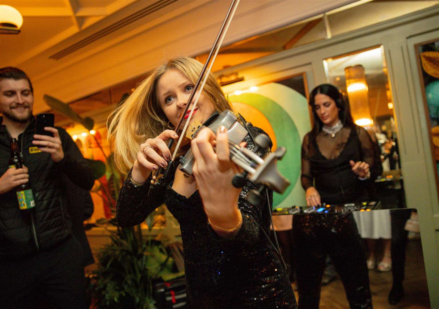 A dancing violinist stole the show at the launch party. Pic: The Ivy Canterbury