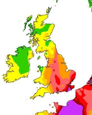 A visual map pinpointing the most affected areas in Kent and the rest of the UK. Picture: Department for Environment, Food & Rural Affairs