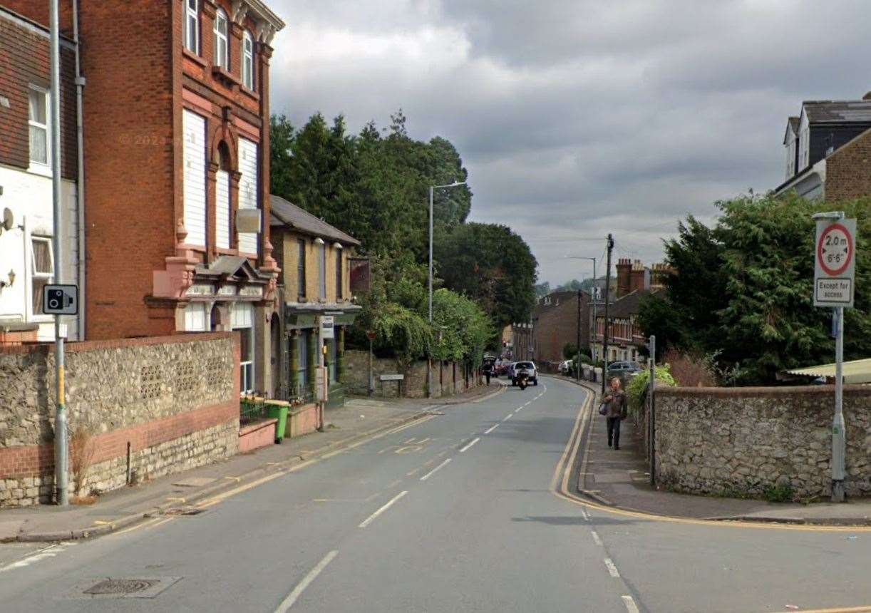 Tonbridge Road in Maidstone was blocked due to a crash. Picture: Google