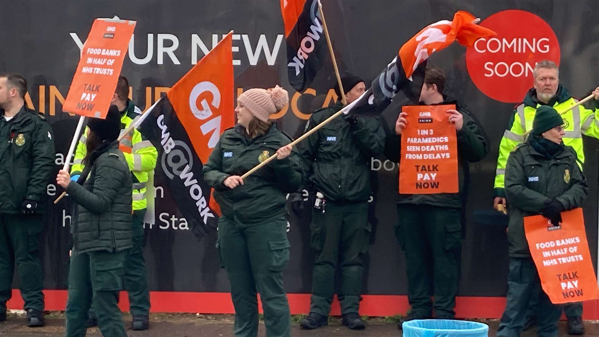 Ambulance workers on strike at Medway Ambulance Station