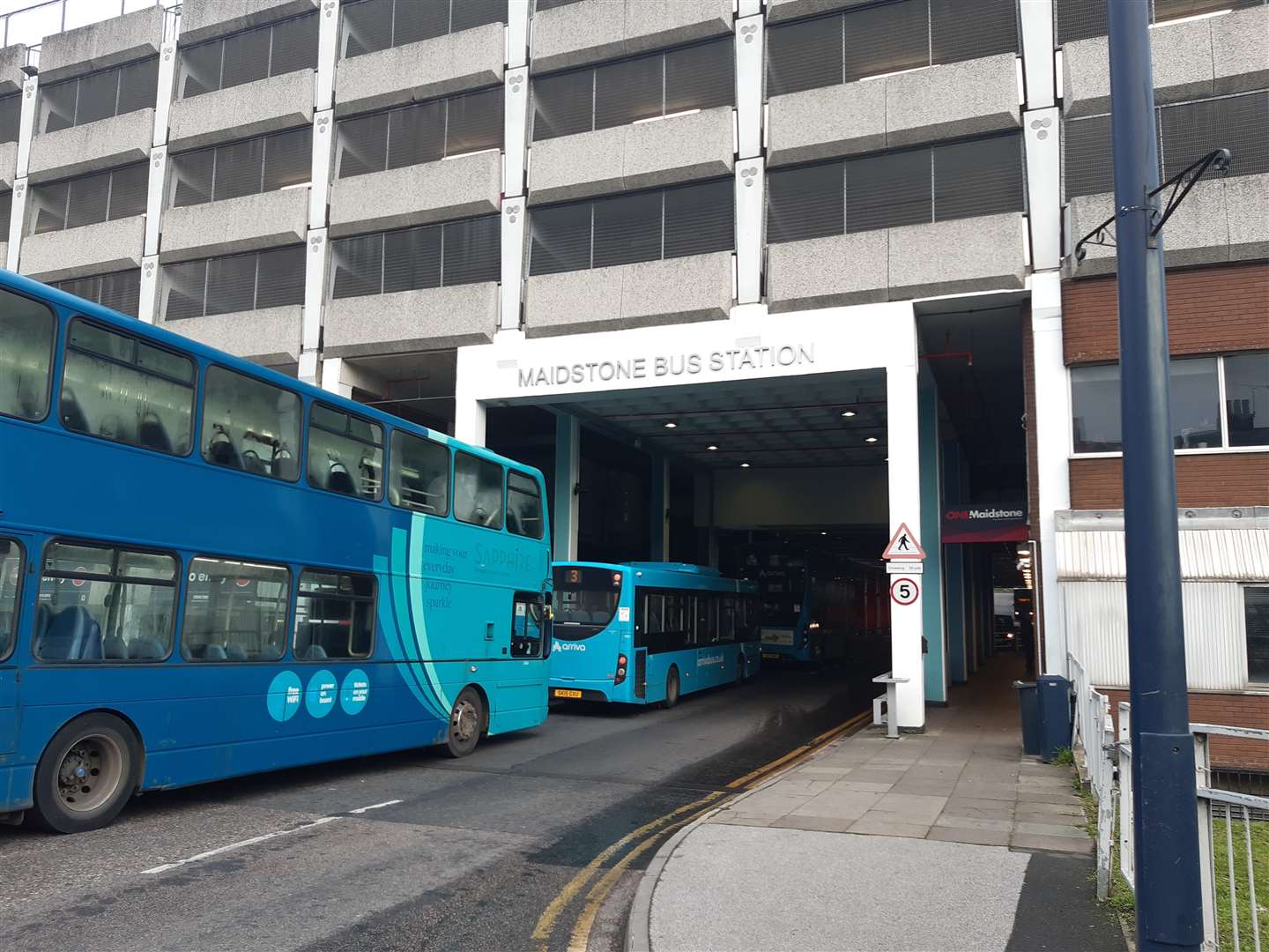 The pile of litter can be seen inside Maidstone Bus Station