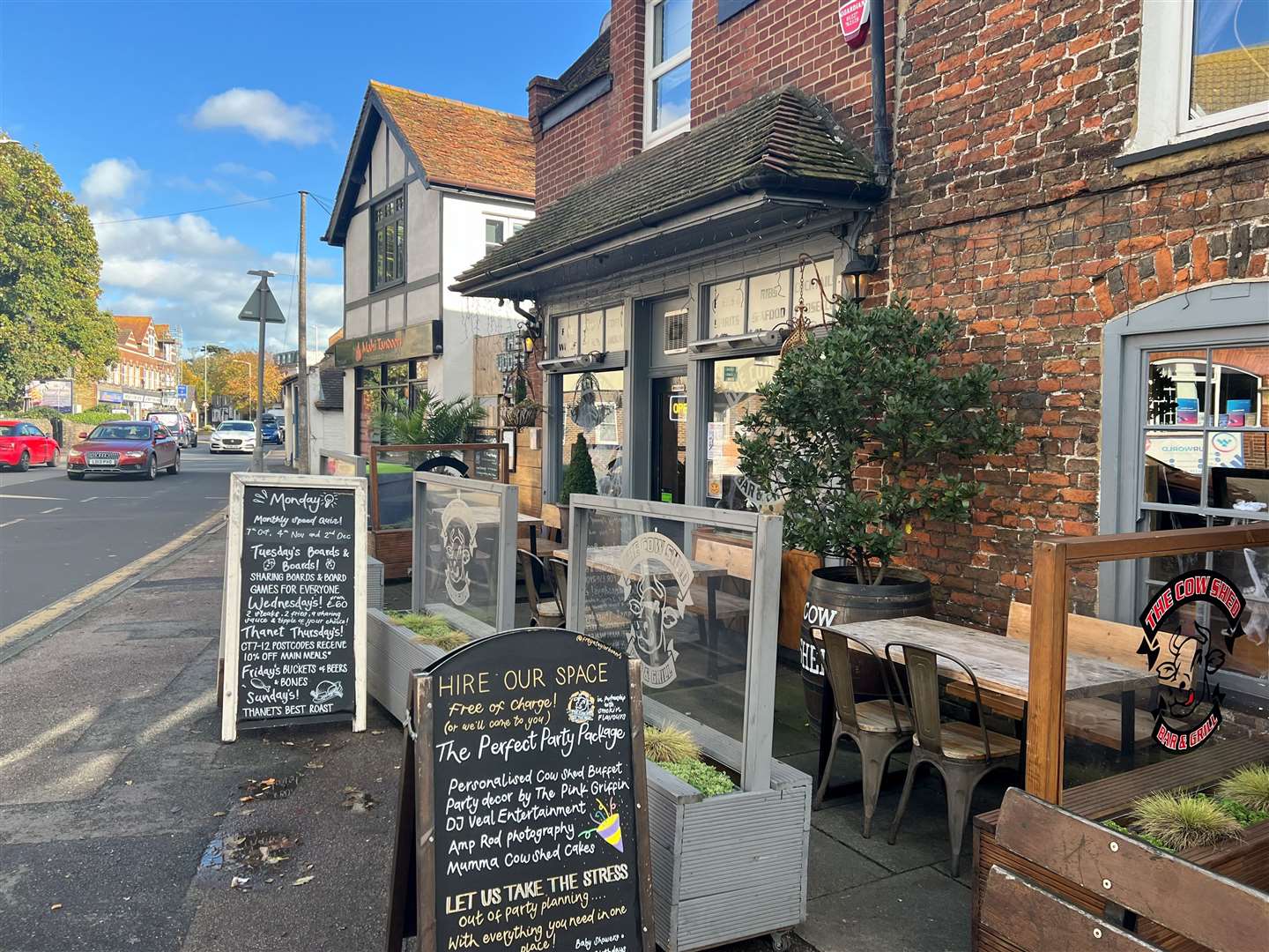 The Cow Shed has two sites - at Birchington, pictured, and at The Ship Inn in Ospringe, near Faversham