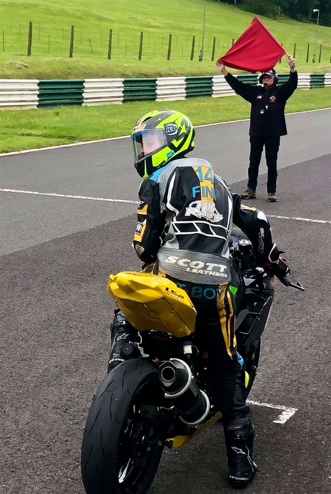 Finn Smart-Weeden awaits the start from pole position Picture: Georgia Smart