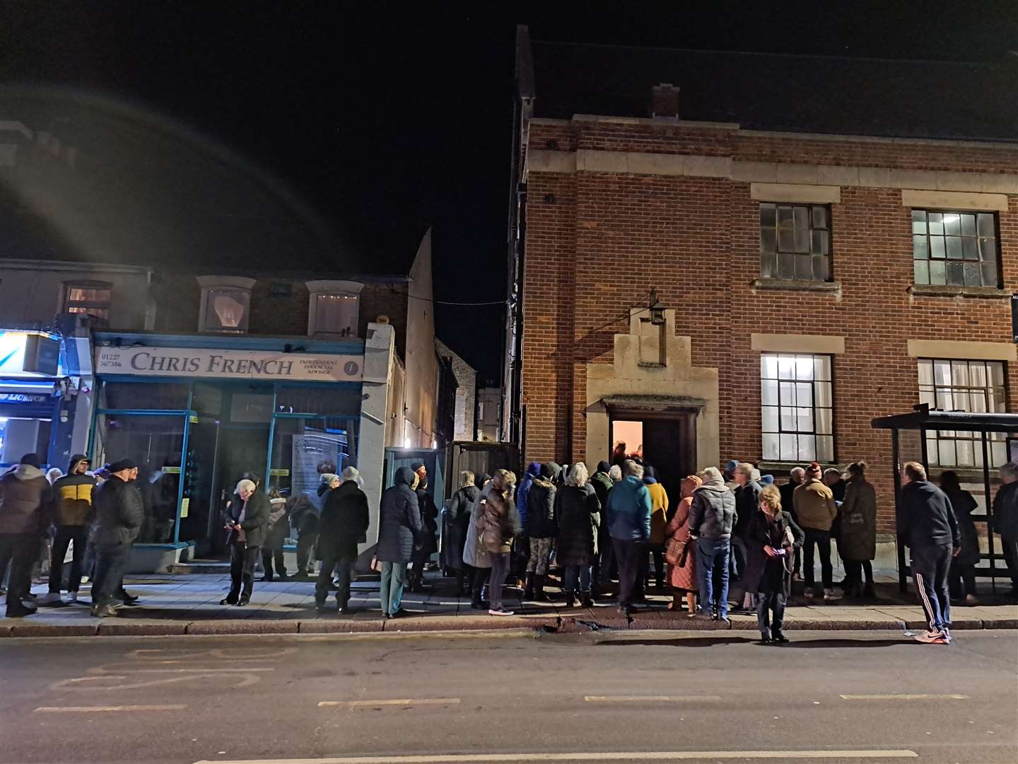 Many of those who arrived to join the meeting at the United Reform Church hall in Herne Bay were turned away