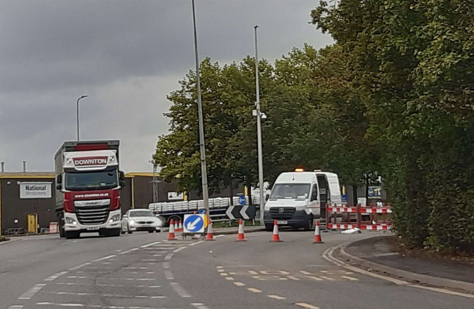 Traffic built up in the Medway City Estate