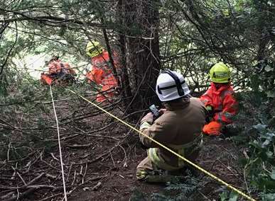 Fire crews at the scene