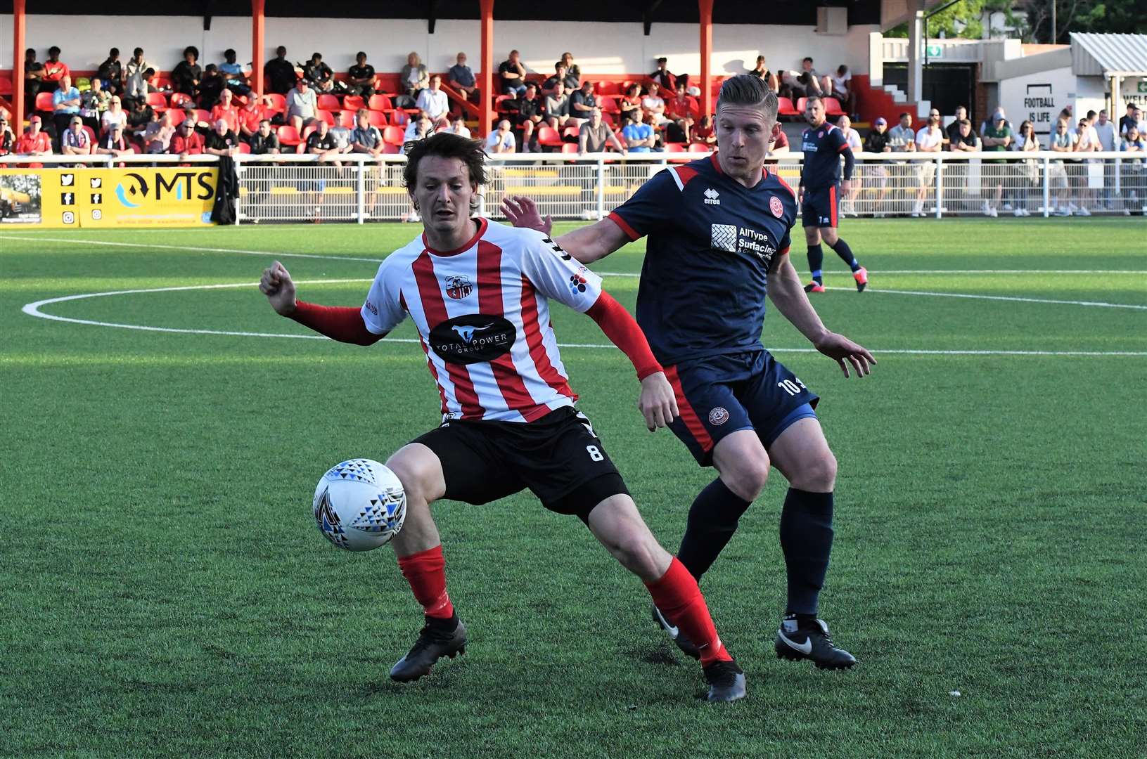 Andy Pugh in action for Chatham Town against Sheppey United. He's returned from injury in scoring form Picture: Marc Richards