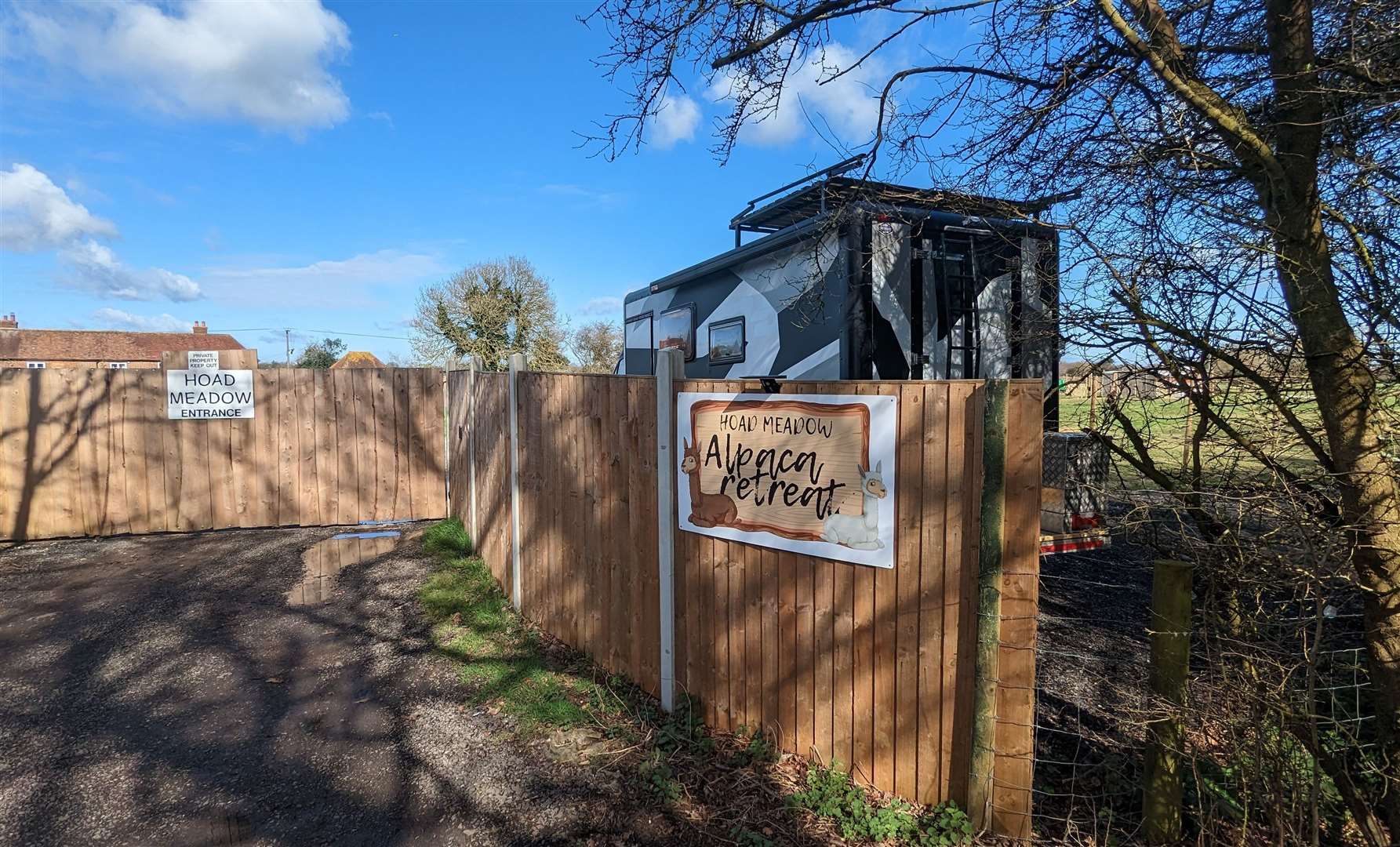 The entrance to the disputed land in Swingfield Minnis