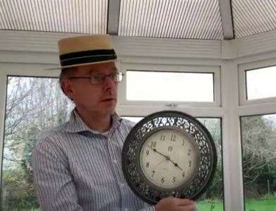 Time to rock - one of the performing choristers. Still from a video from Snowdown Colliery Welfare Male Voice Choir