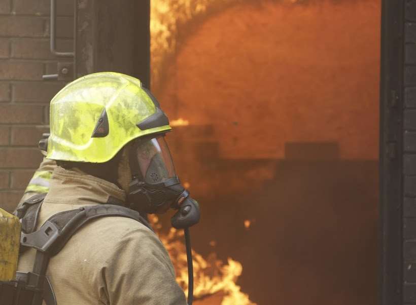 Firefighters wearing breathing apparatus tackled the blaze. Stock picture