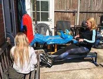 Dover Rowing Club's Maria West-Burrows on the rowing machine (34947885)