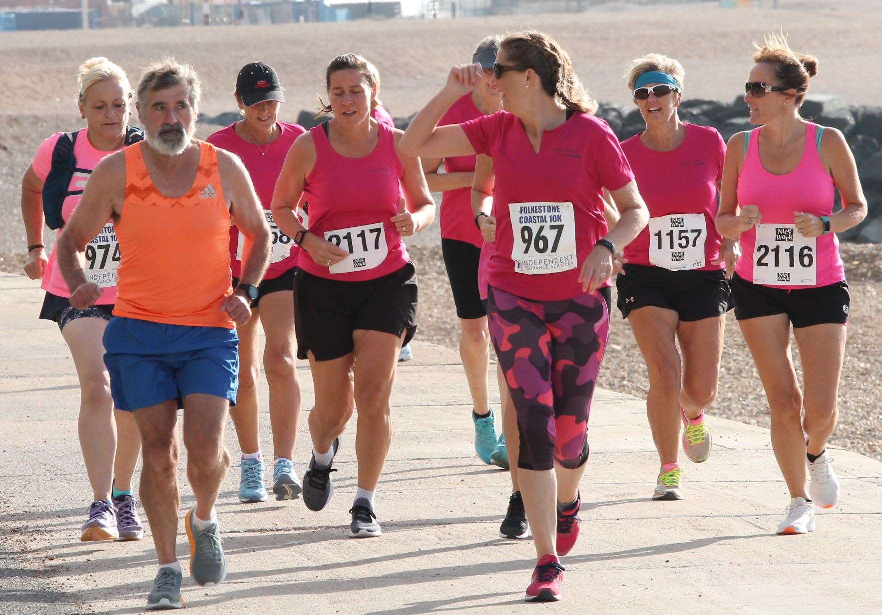 Runners enjoy the good weather during the Folkestone Coastal 10K.