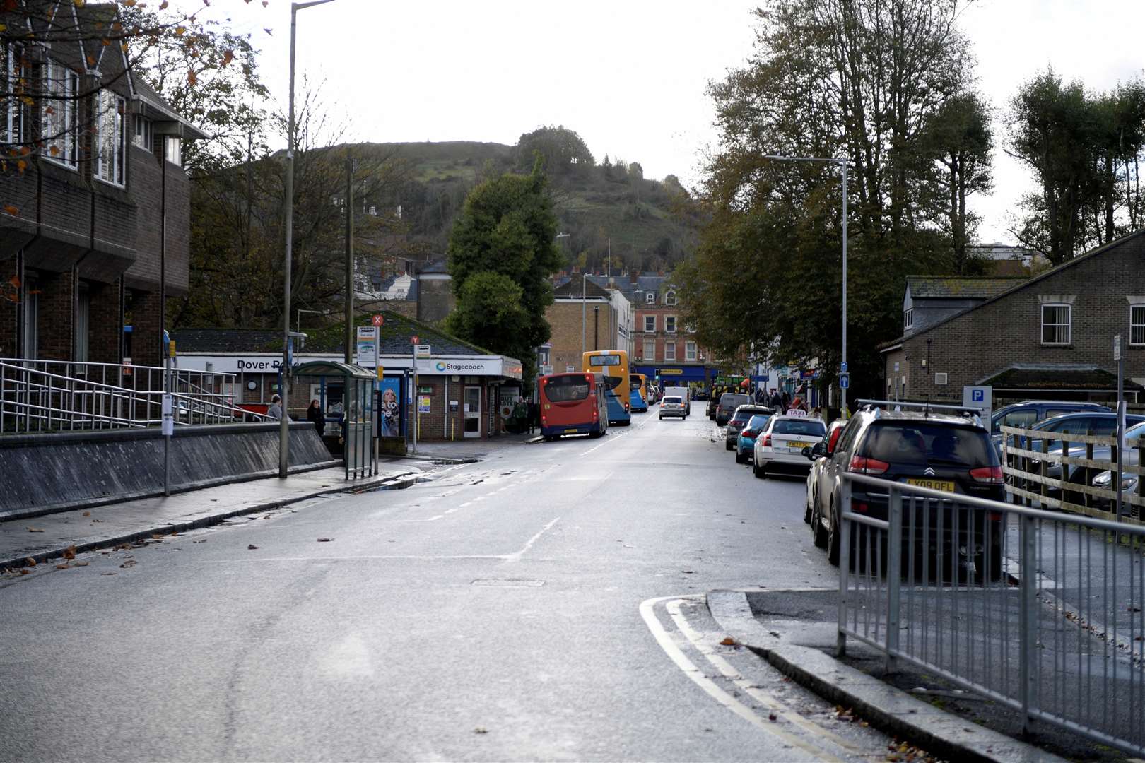 Pencester Road in Dover was cordoned off yesterday by police investigating a sexual assault. Picture: Barry Goodwin