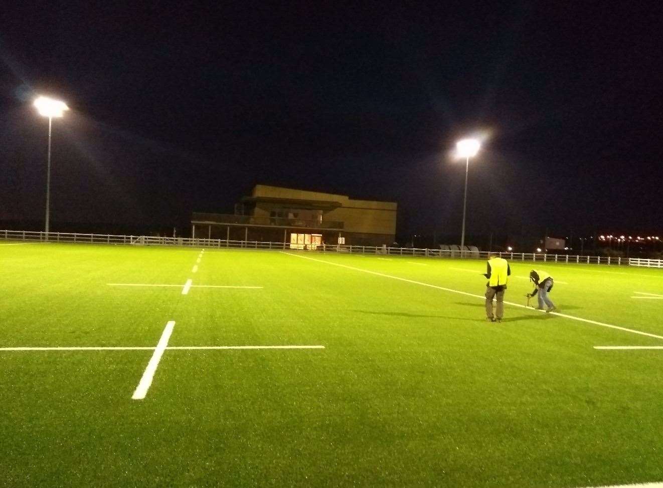 Dartford Valley Rugby Club tested out some of their new floodlights. Picture: DVRC